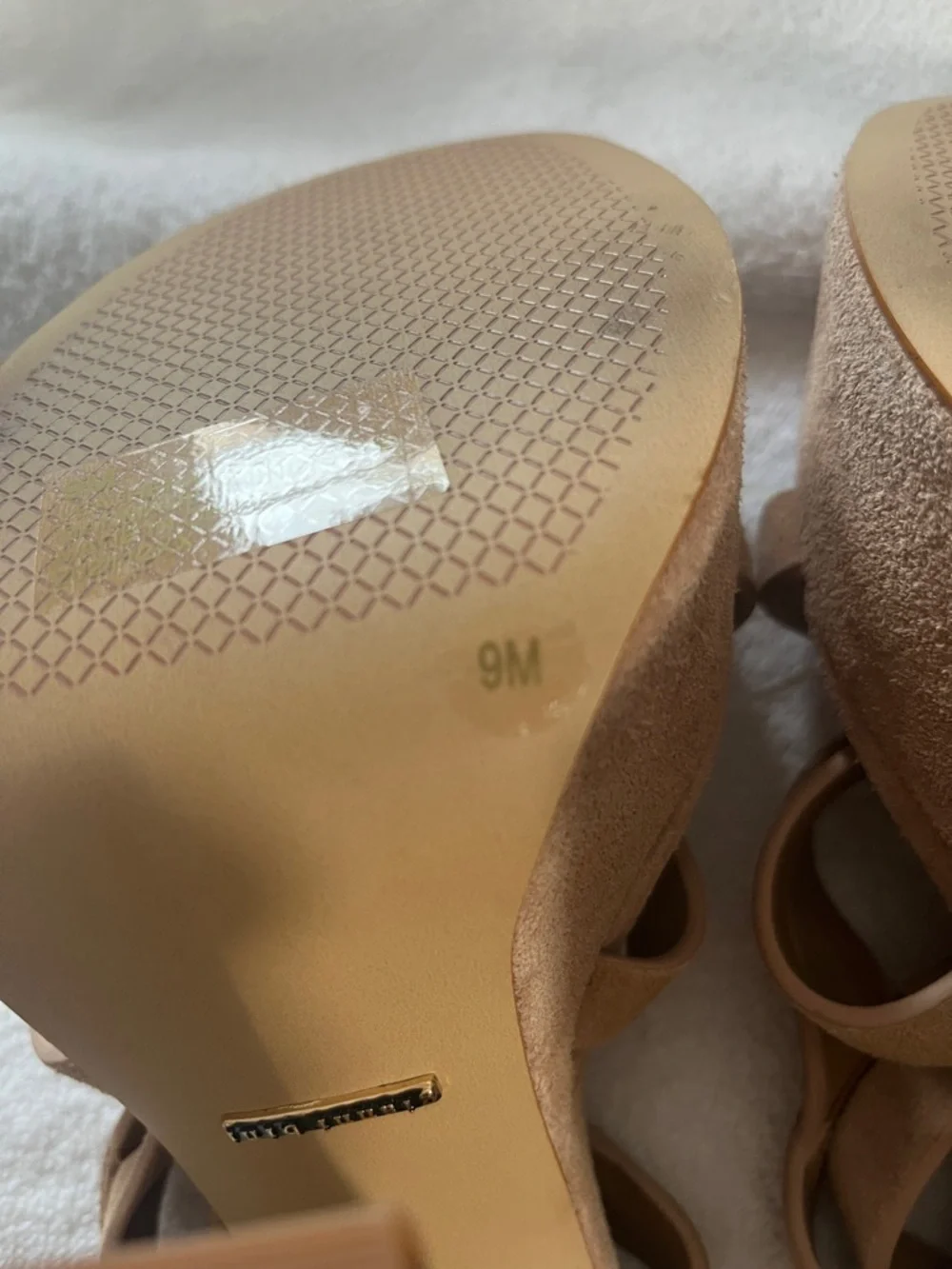 Gianni Bini Beige Suede Strappy Platform Sandal